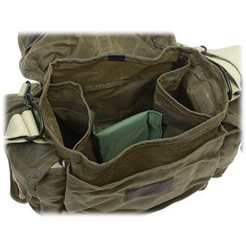 Bandolera Domke F-3X Super Compact (Verde oliva) - puertos y conexiones