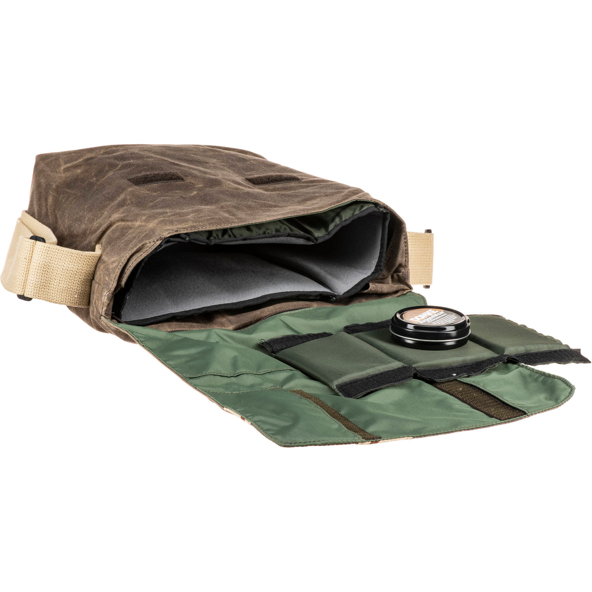 Bandolera Domke F-831 Chico Photo Courier (Brown RuggedWear Waxed Canvas) - vista lateral