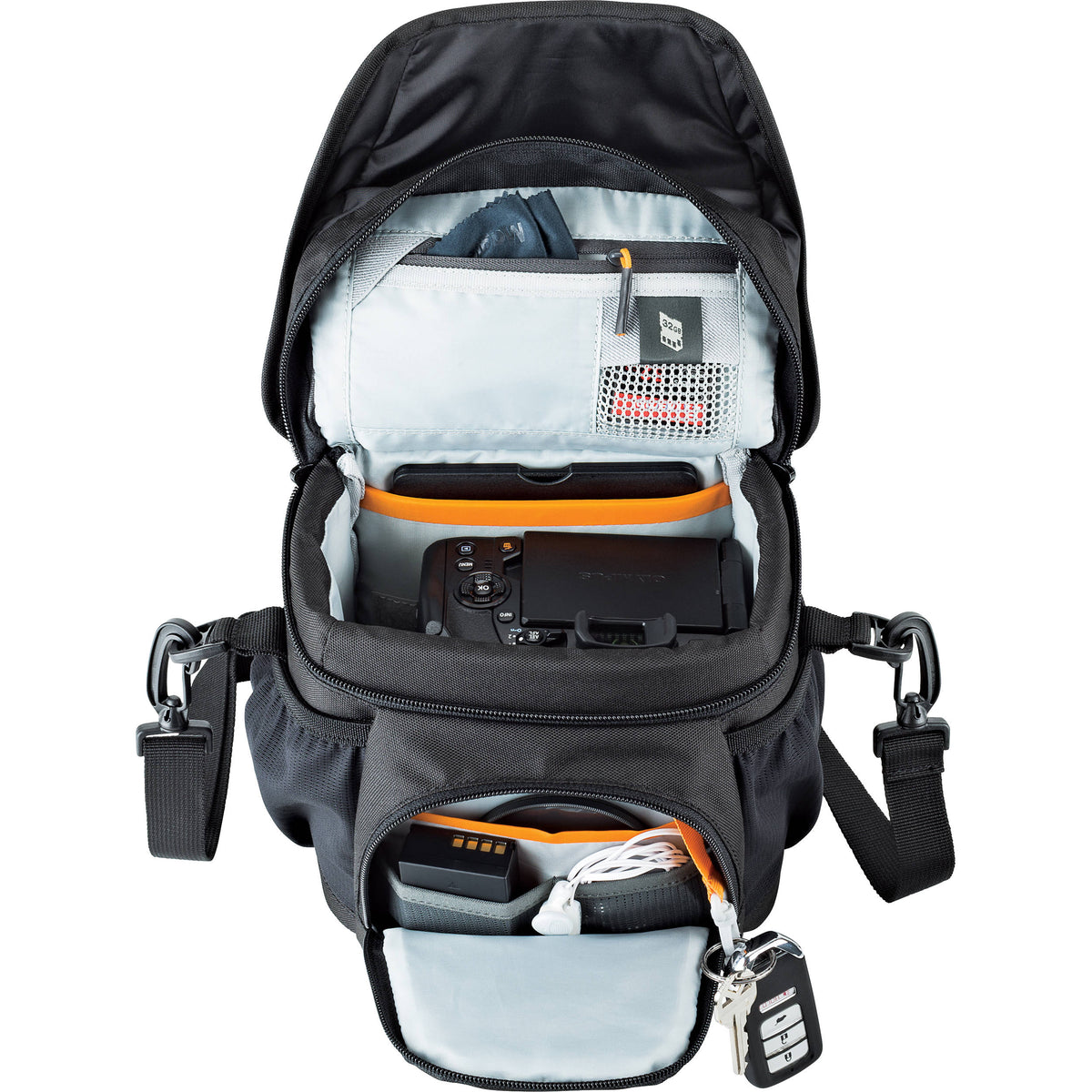 Bandolera Lowepro Nova 140 AW II (Negro) - vista trasera