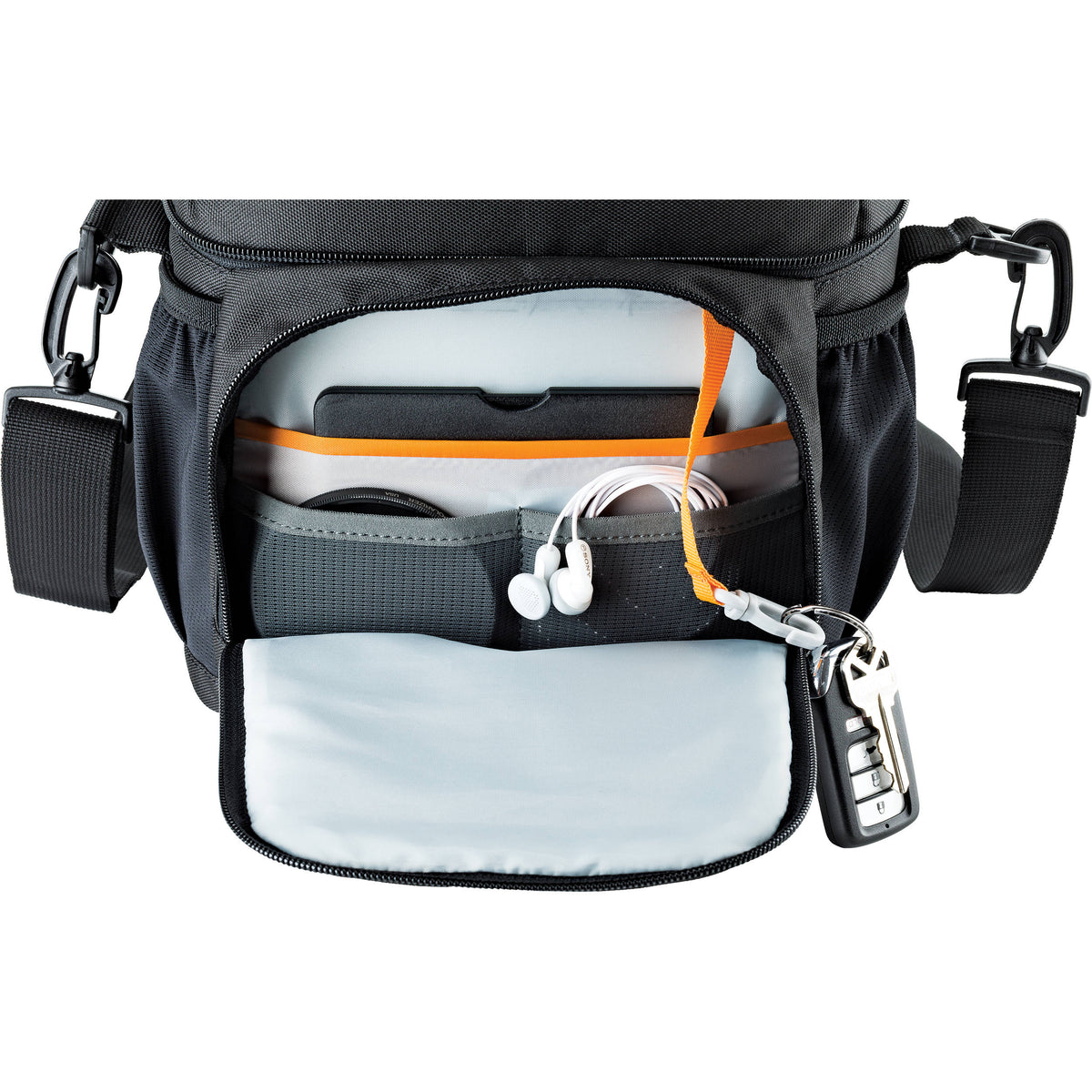 Bandolera Lowepro Nova 170 AW II (Negro) - detalle