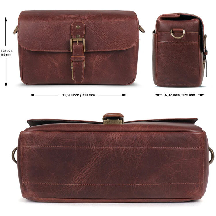 Bandolera MegaGear Leather Messenger (Brown) - vista trasera