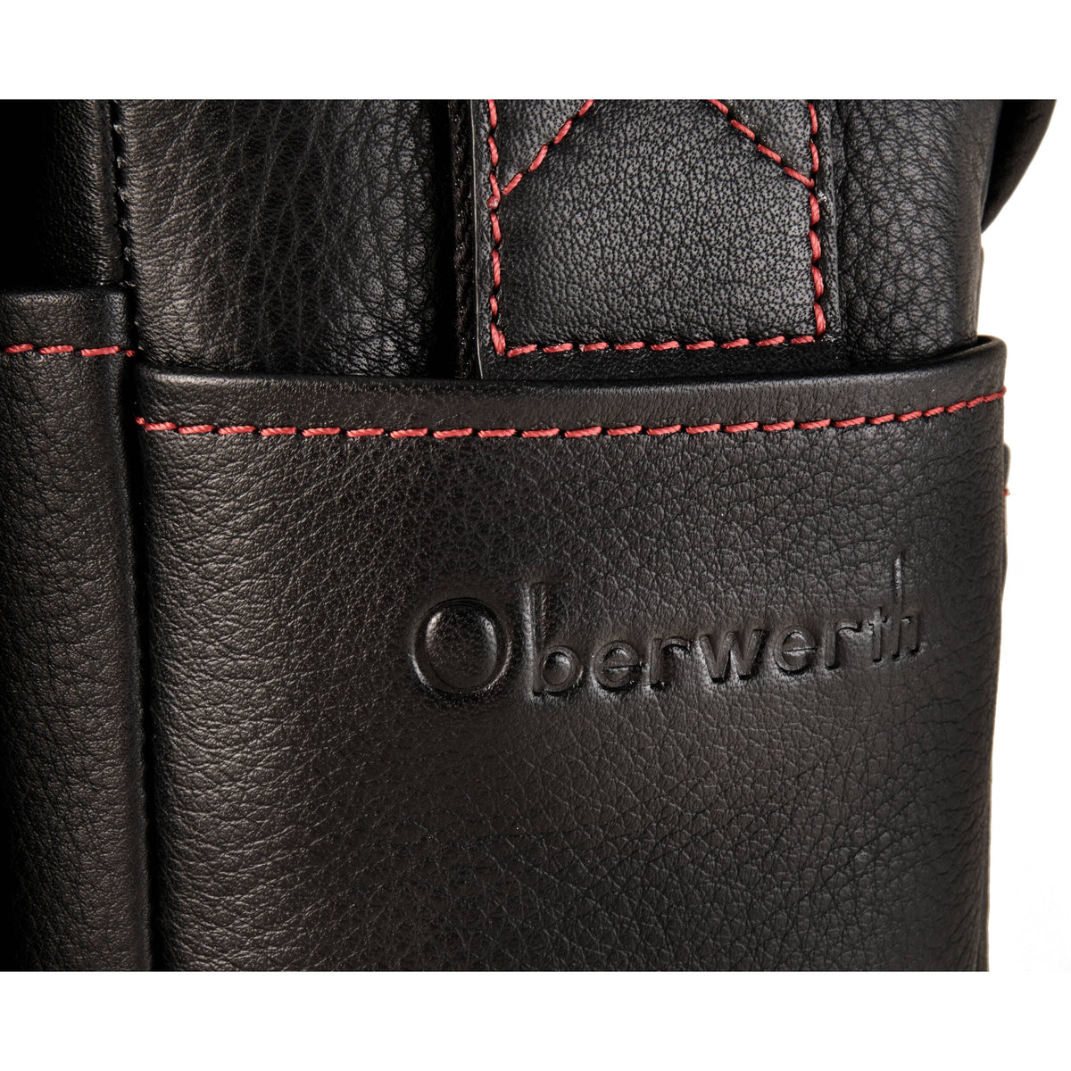 Bandolera Oberwerth Louis VFlex para Leica M11 (Negro con Rojo Stitching) - detalle