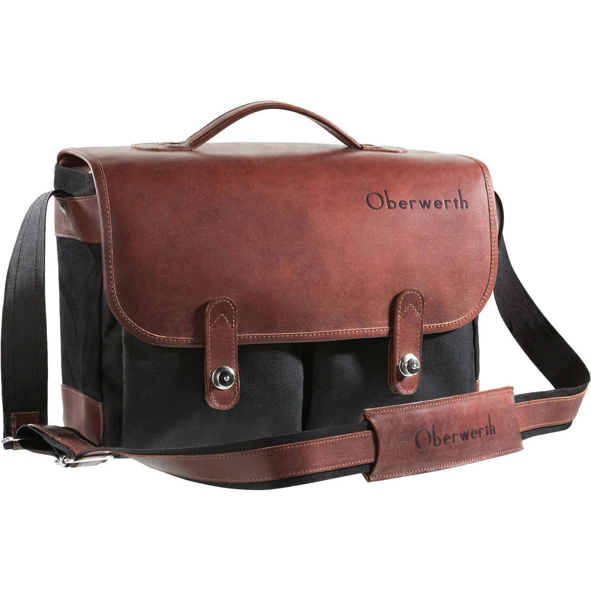Bandolera Oberwerth Munchen Grande (Negro/Dark Brown) - vista frontal
