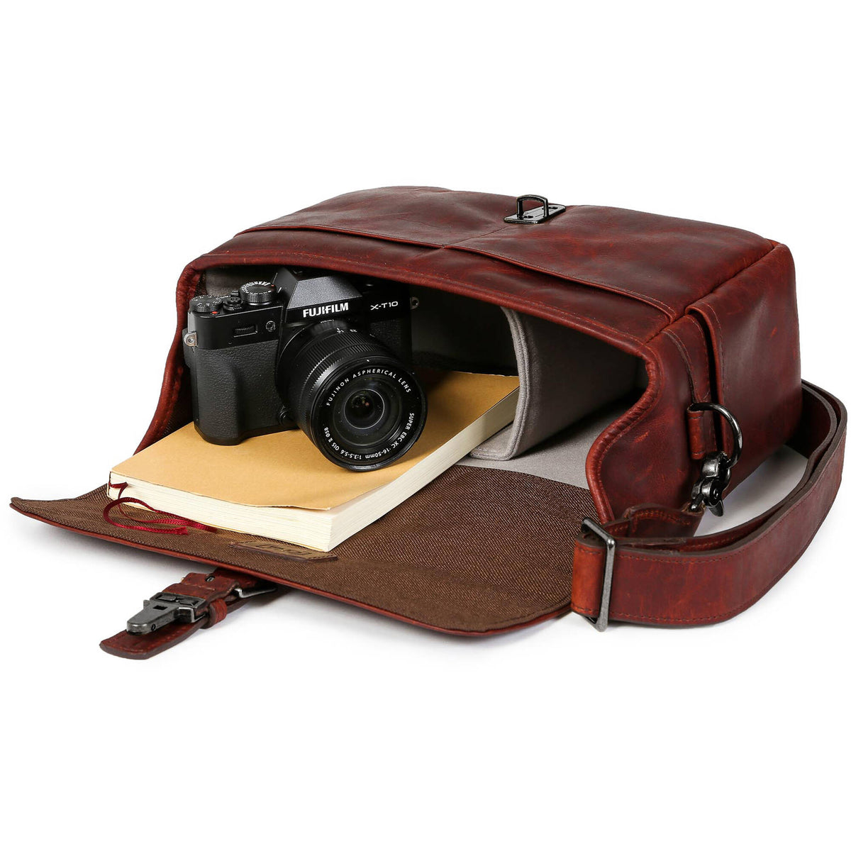 Bandolera ONA Bowery (Root Beer Leather) - vista trasera