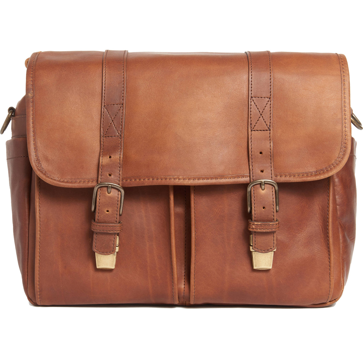 Bandolera ONA Brixton /Laptop Messenger (Antique Cognac Leather) - vista frontal