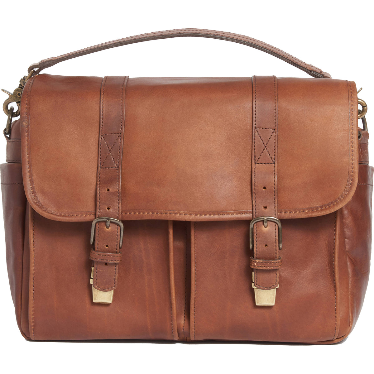 Bandolera ONA Brixton /Laptop Messenger (Antique Cognac Leather) - vista trasera