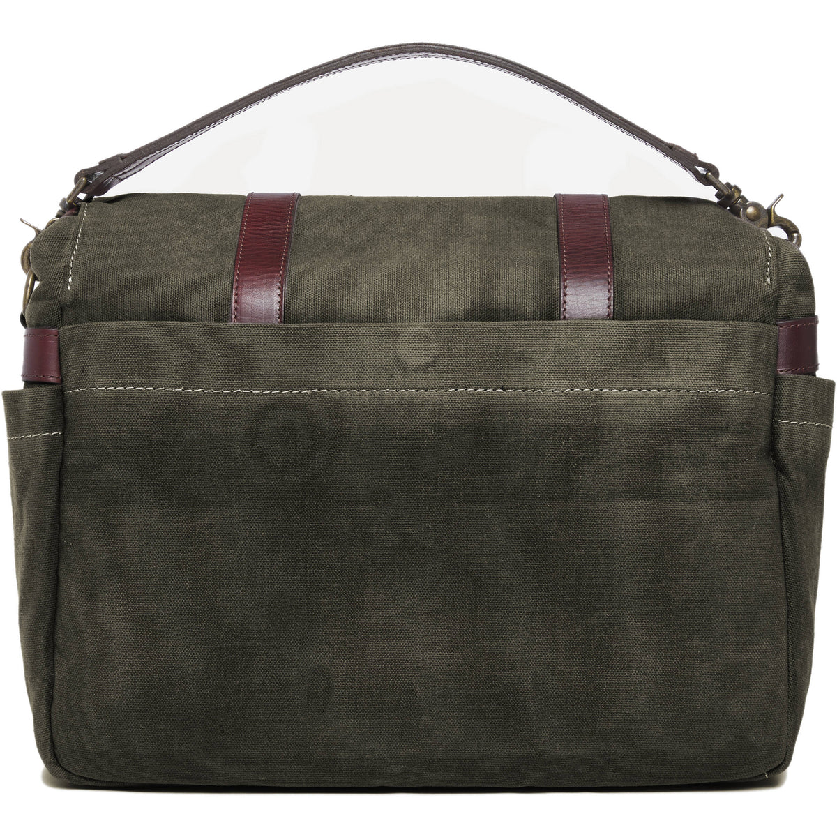 Bandolera ONA Brixton /Laptop Messenger (Verde oliva Canvas) - vista lateral