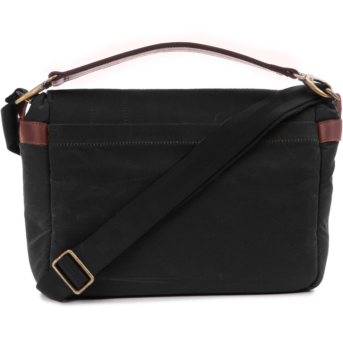 Bandolera ONA Prince Street Messenger (Negro, Waxed Canvas) - vista trasera