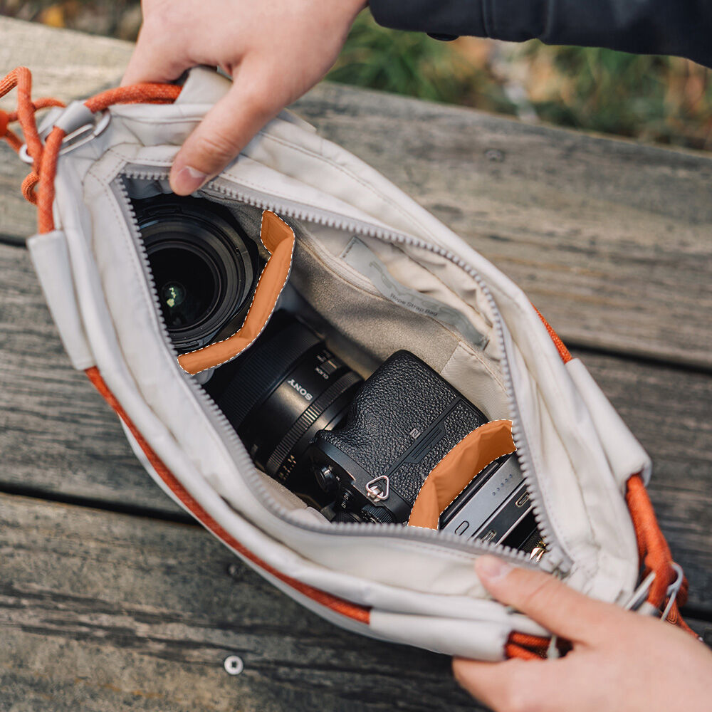 Bandolera PGYTECH OneGo Rope Strap (Mist) - puertos y conexiones