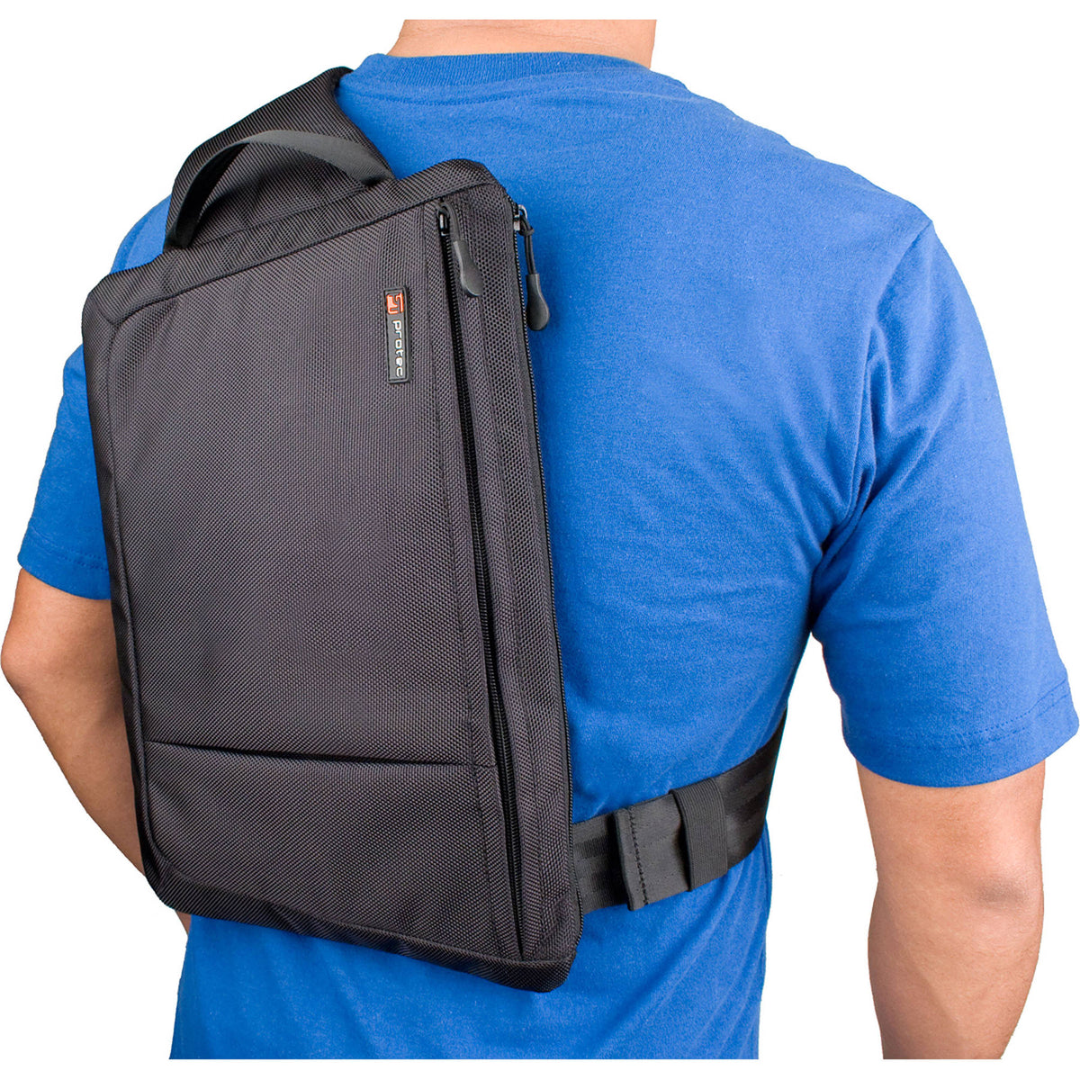 Bandolera PRO TEC ZIP Sling para iPad/Tablet/Thin Notebook (Negro) - vista trasera