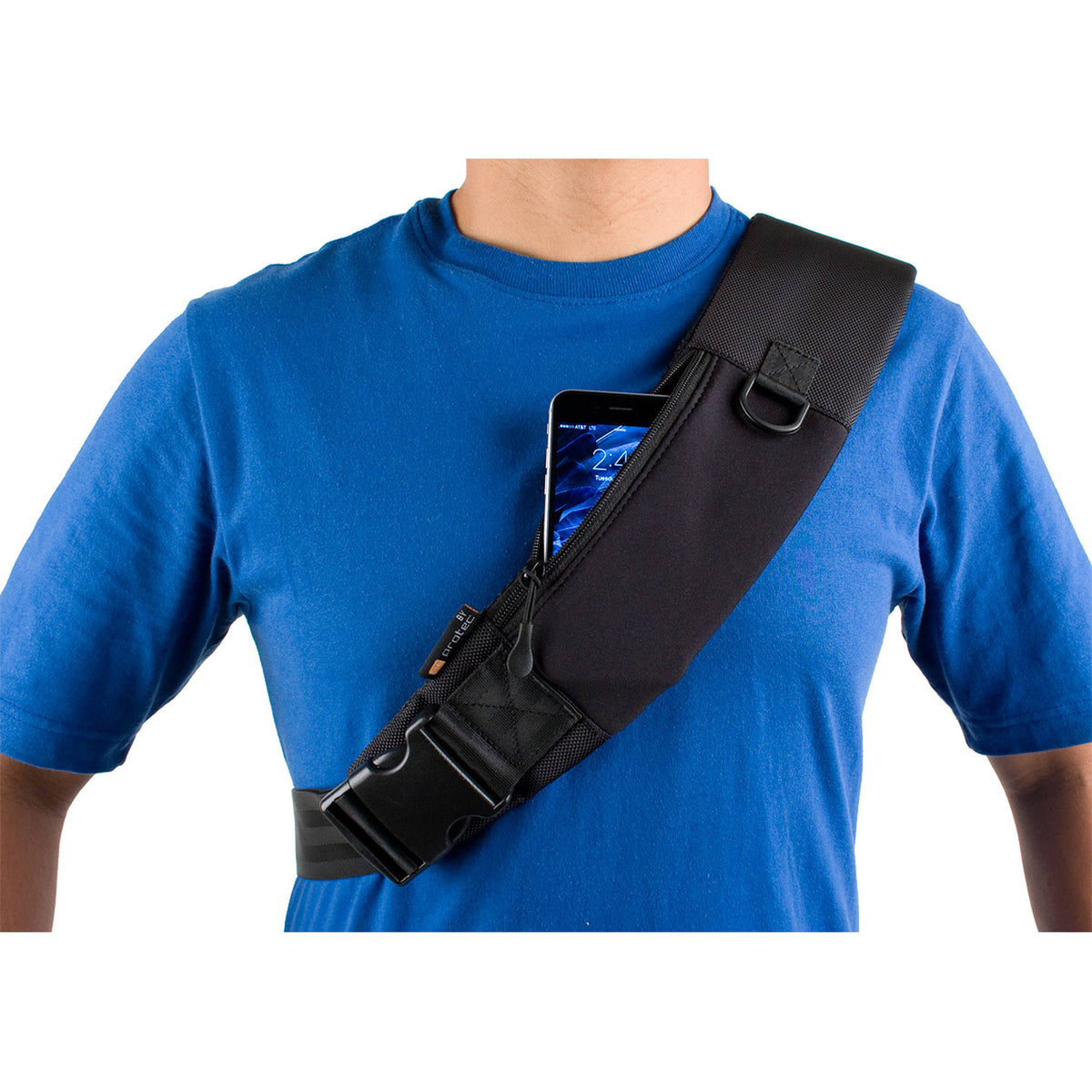 Bandolera PRO TEC ZIP Sling para iPad/Tablet/Thin Notebook (Negro) - vista lateral