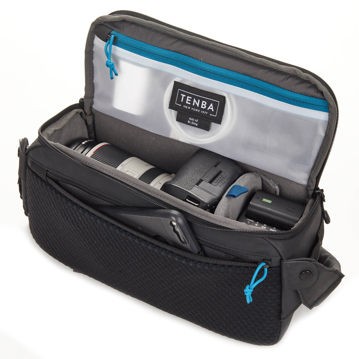 Bandolera Tenba AXIS V2 Sling (Negro, 6L) - vista lateral