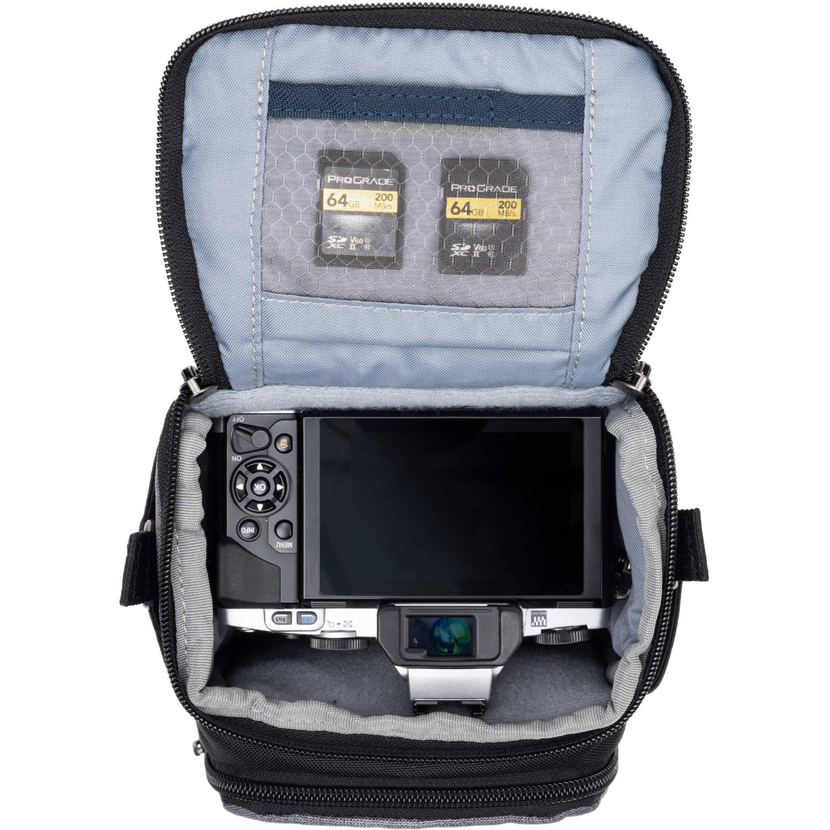 Bandolera Think Tank Photo Mover 10 (Cool Gris) - puertos y conexiones