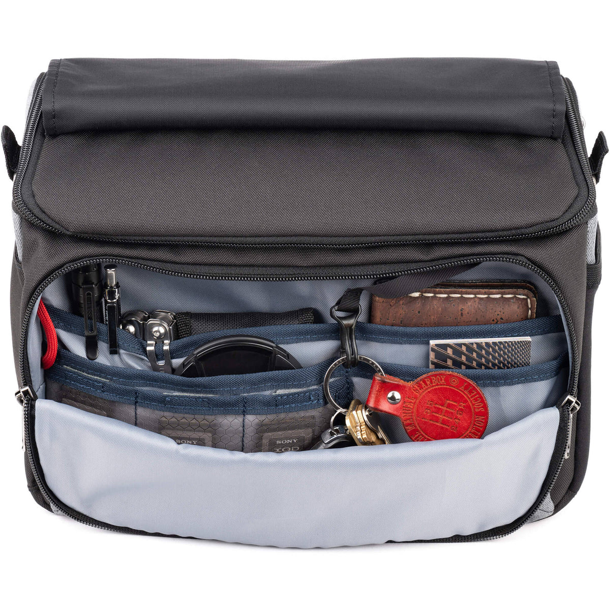Bandolera Think Tank Photo Mover 30 (Cool Gris) - contenido de la caja