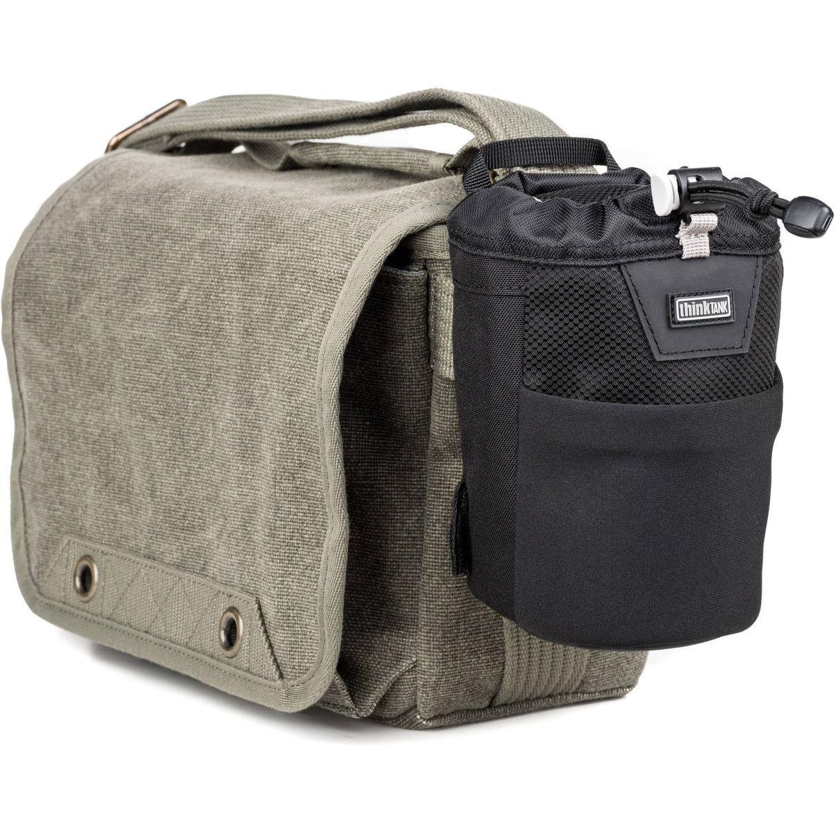 Bandolera Think Tank Photo Retrospective 5 V2.0 (Pinestone) - en uso