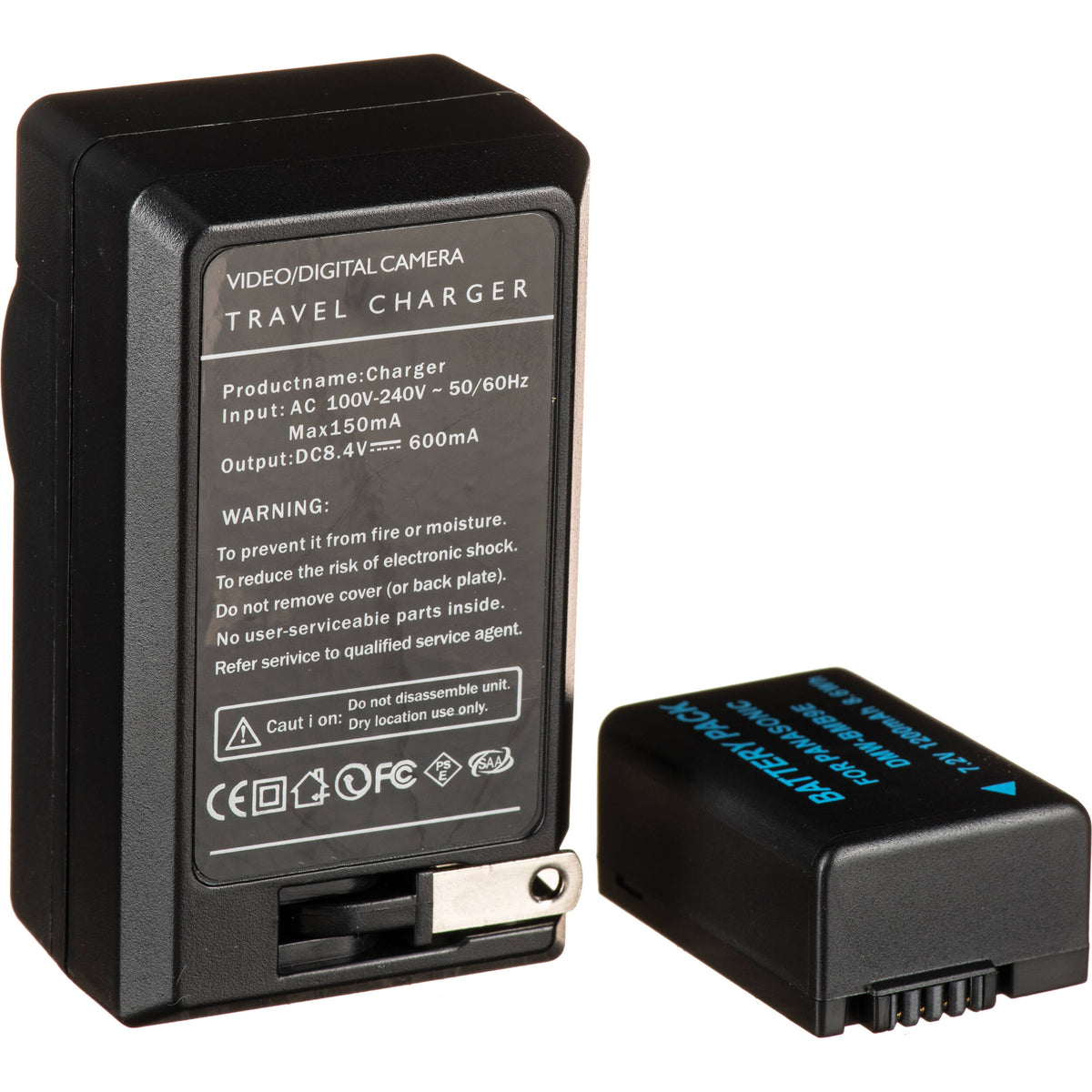 Batería Bescor DMWBMB9 y cargador kit para Select Panasonic y Leica Cameras - vista trasera