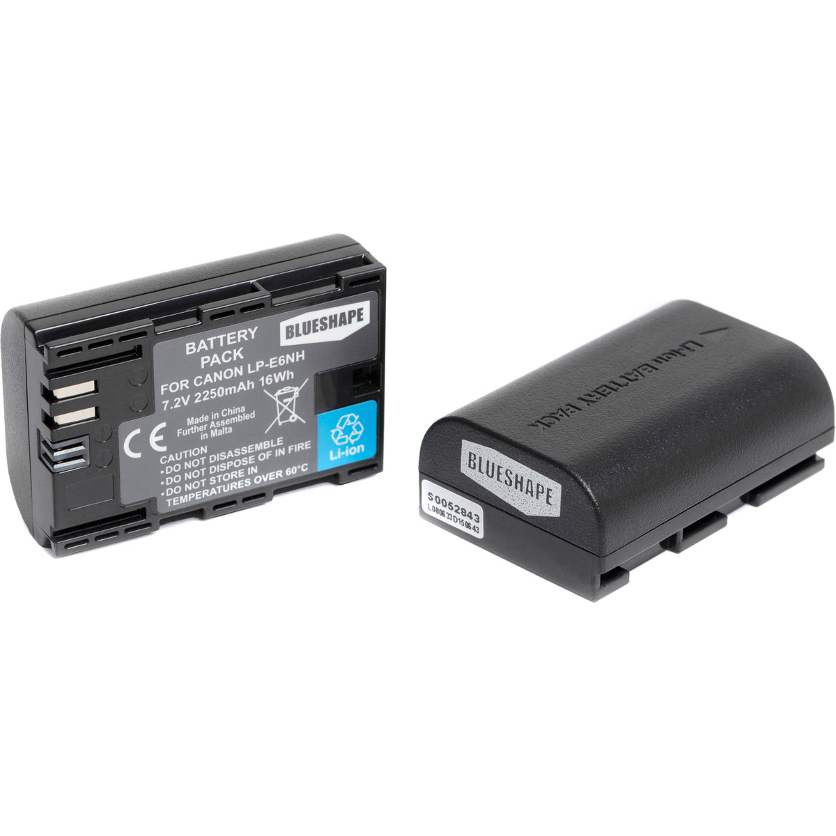 Batería BLUESHAPE LP-E6 DV (2250mAh) - vista frontal
