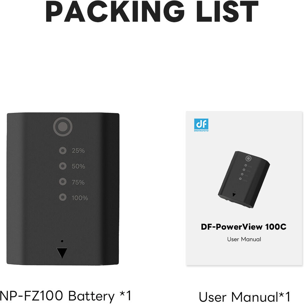 Batería DigitalFoto Solution Limited NP-FZ100-Type con USB-C Charging Port (2400mAh) - vista lateral