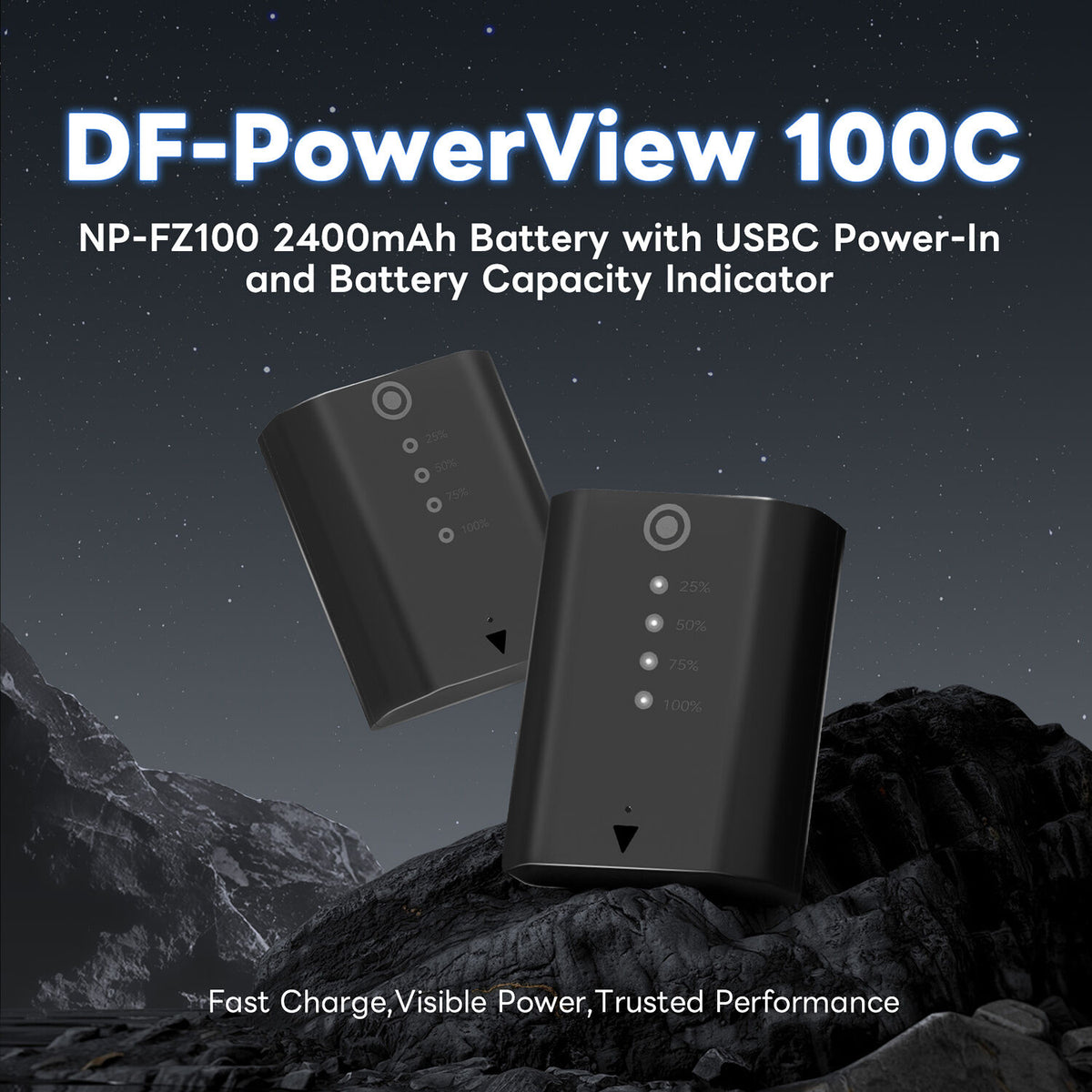 Batería DigitalFoto Solution Limited NP-FZ100-Type con USB-C Charging Port (2400mAh) - puertos y conexiones
