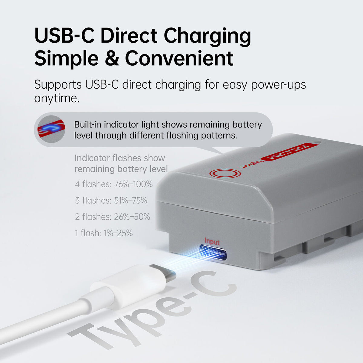 Batería Falcam TagBatt Direct-Charge NP-FZ100 (2600mAh) - contenido de la caja