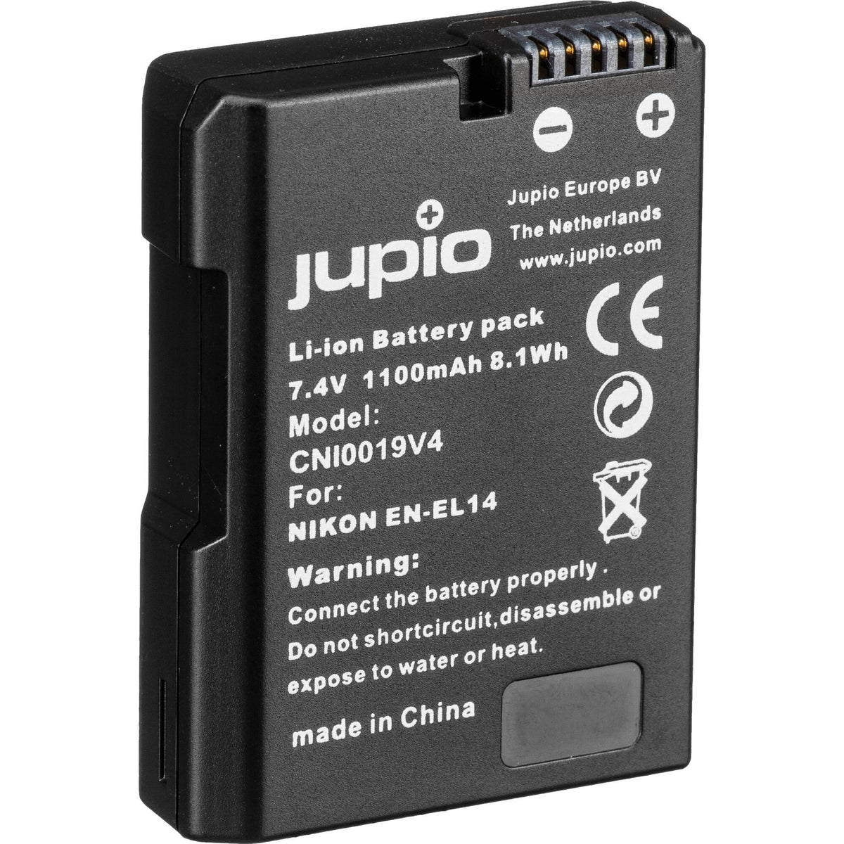 Batería Jupio EN-EL14A (7.4V, 1100mAh) - vista frontal