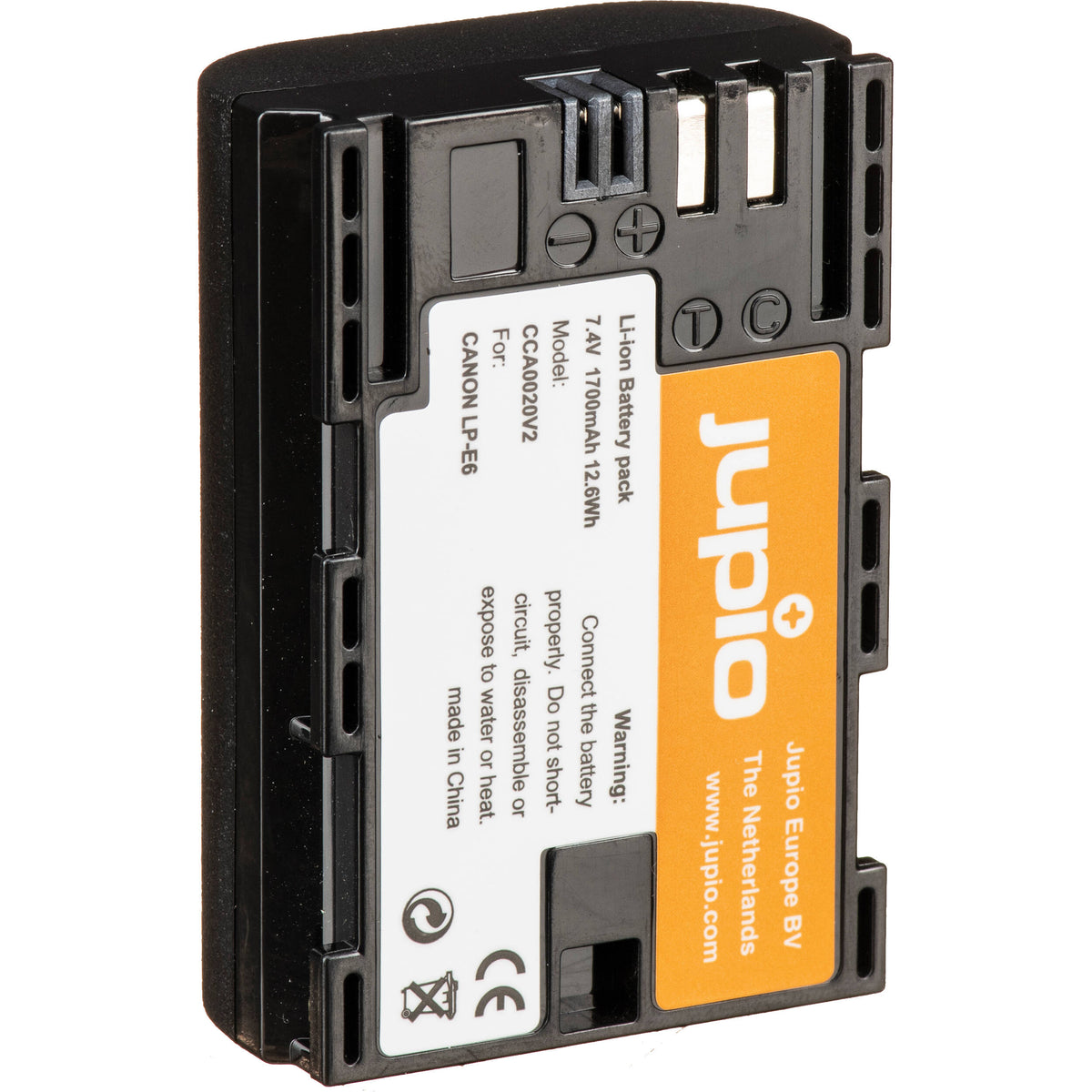 Batería Jupio LP-E6 (7.4V, 1700mAh) - vista frontal