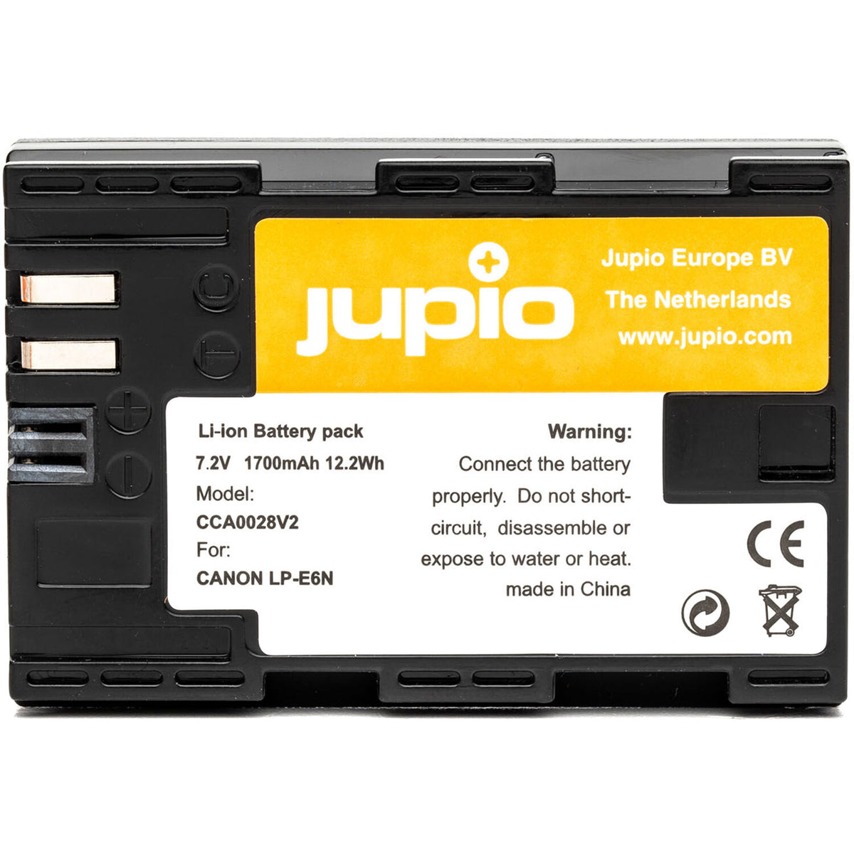Batería Jupio LP-E6N (7.4V, 1700mAh) - vista frontal