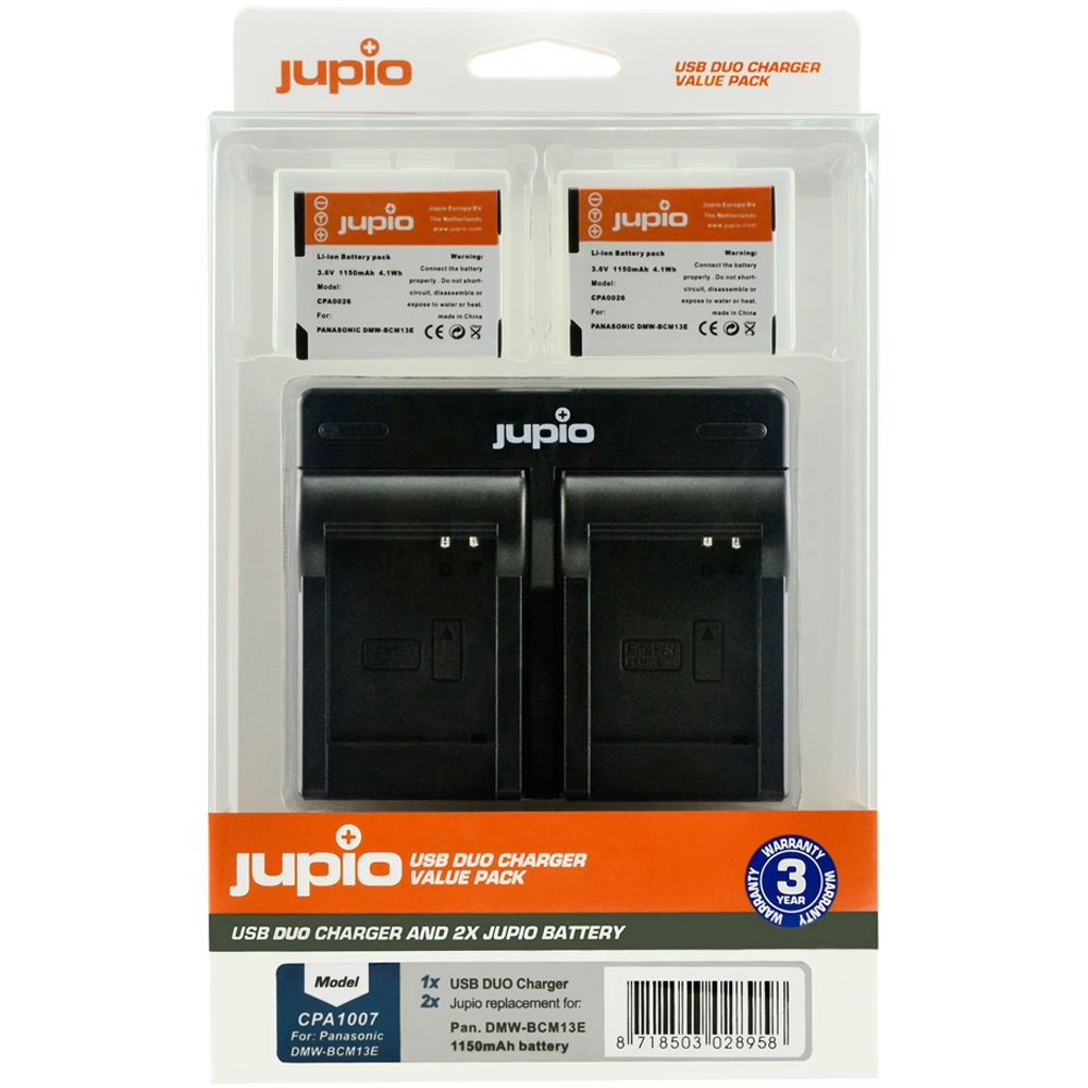 Batería Jupio Pair of DMW-BCM13E & USB doble cargador Value unidades (1150mAh) - vista principal