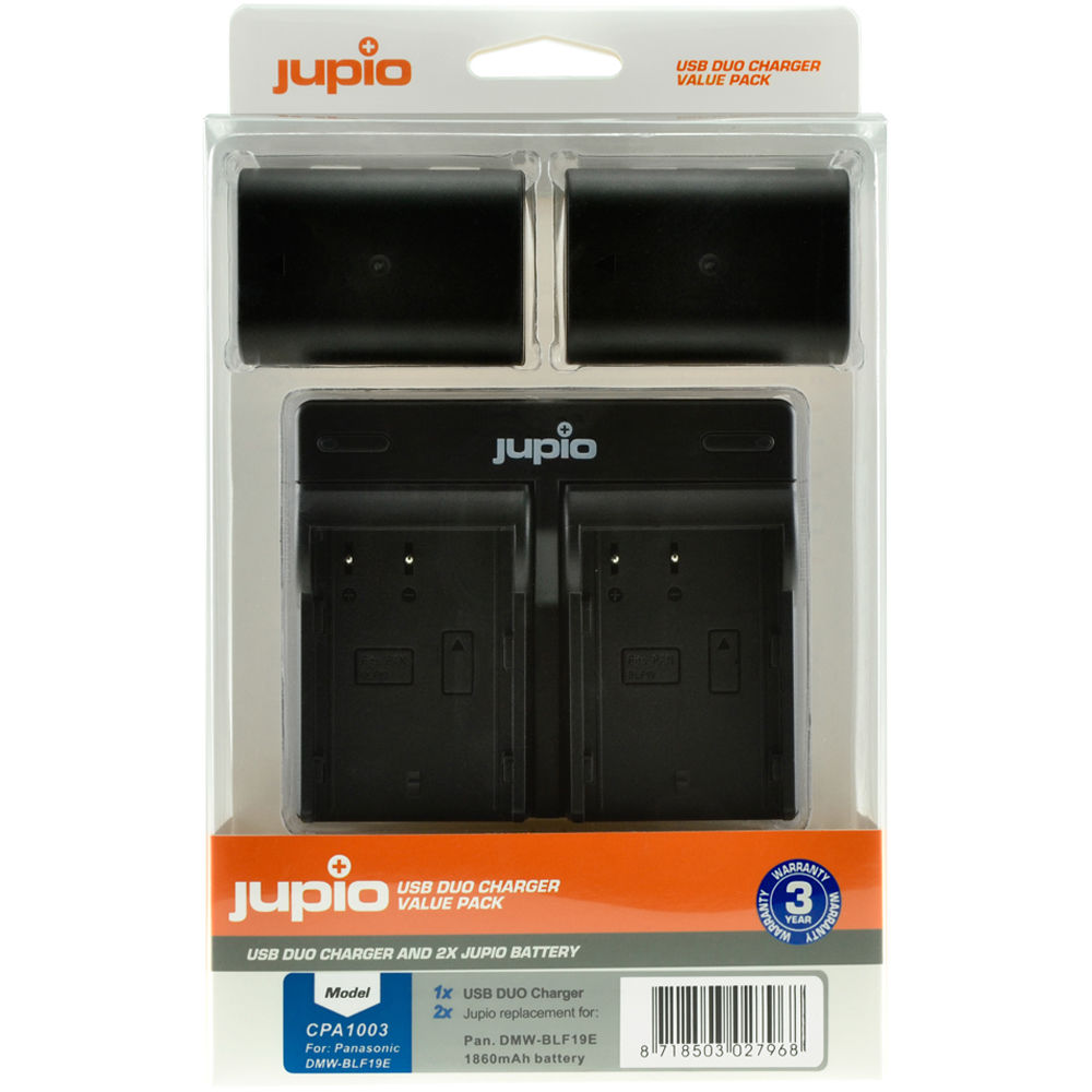 Batería Jupio Pair of DMW-BLF19E & USB doble cargador Value unidades (1860mAh) - vista principal