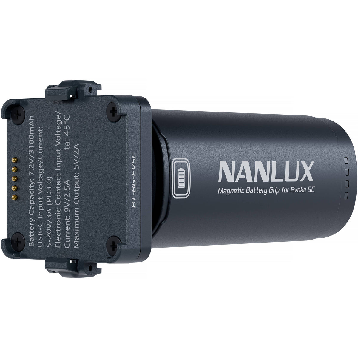 Batería Nanlux Magnetic de empuñadura para Evoke 5C - vista frontal