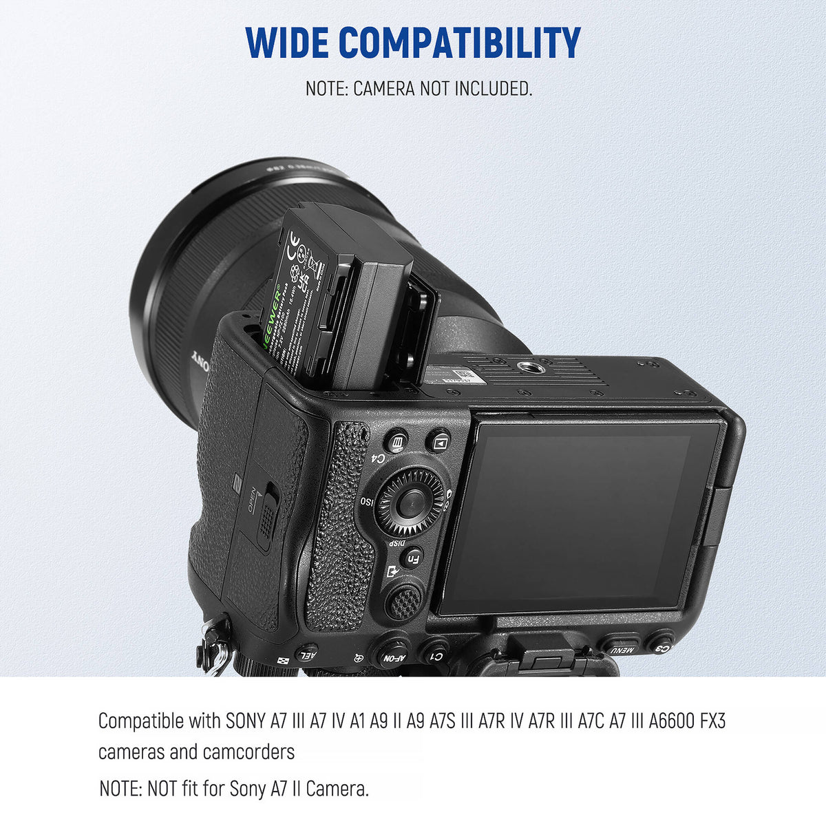 Batería Neewer NP-FZ100 doble y Multifunction doble cargador kit - vista trasera
