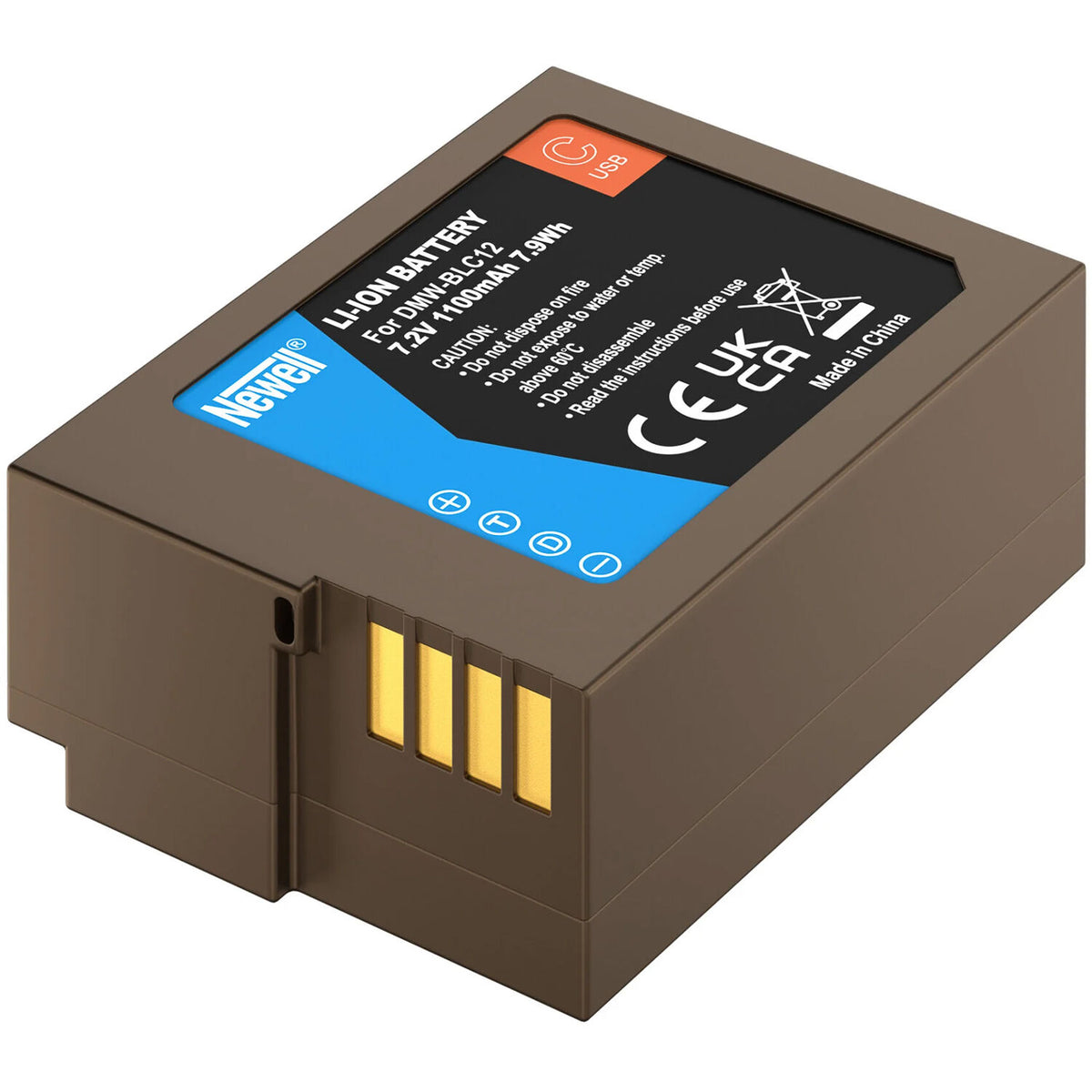 Batería Newell DMW-BLC12 USB-C Camera (1100mAh) - vista trasera