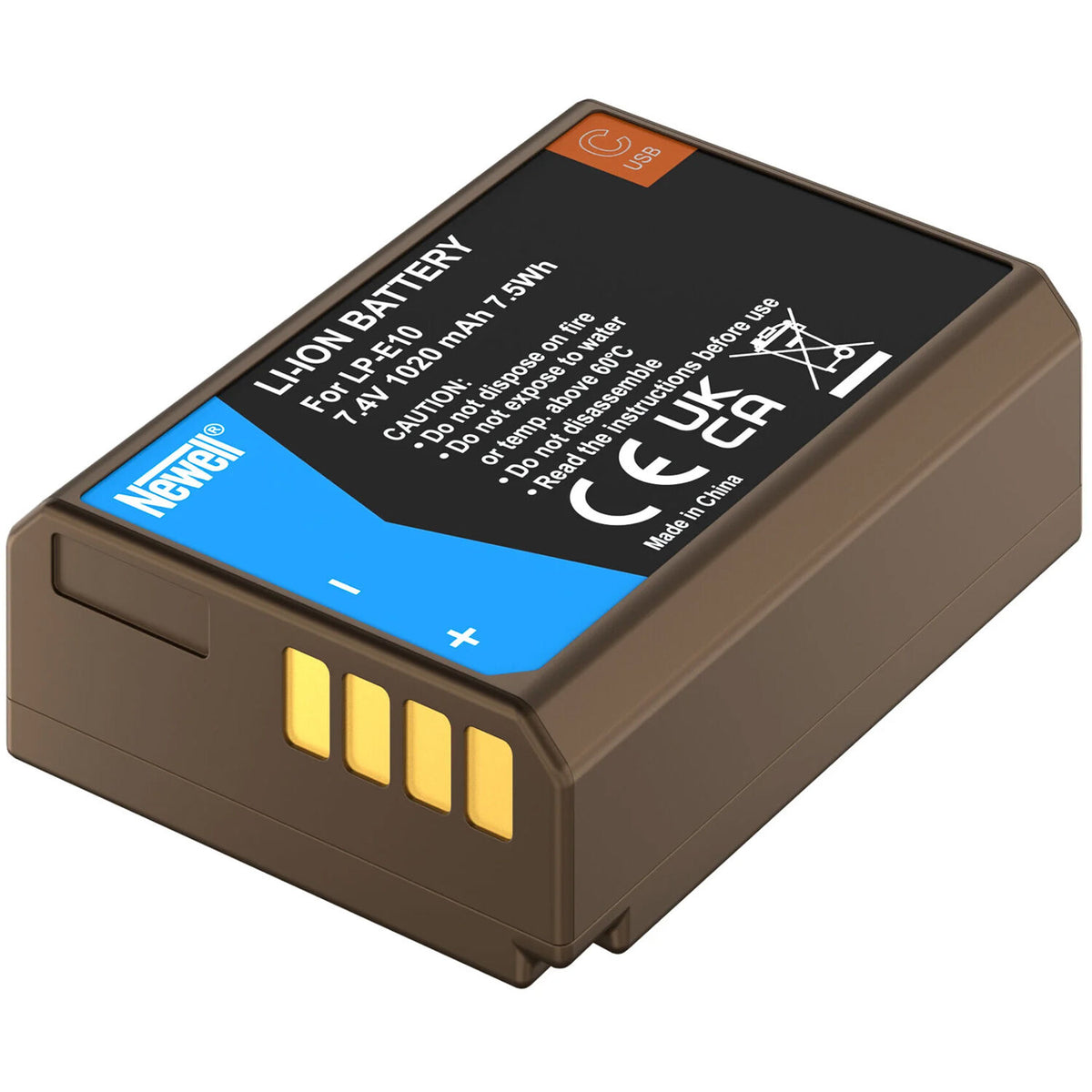 Batería Newell LP-E10 USB-C para Canon (1020mAh) - vista trasera