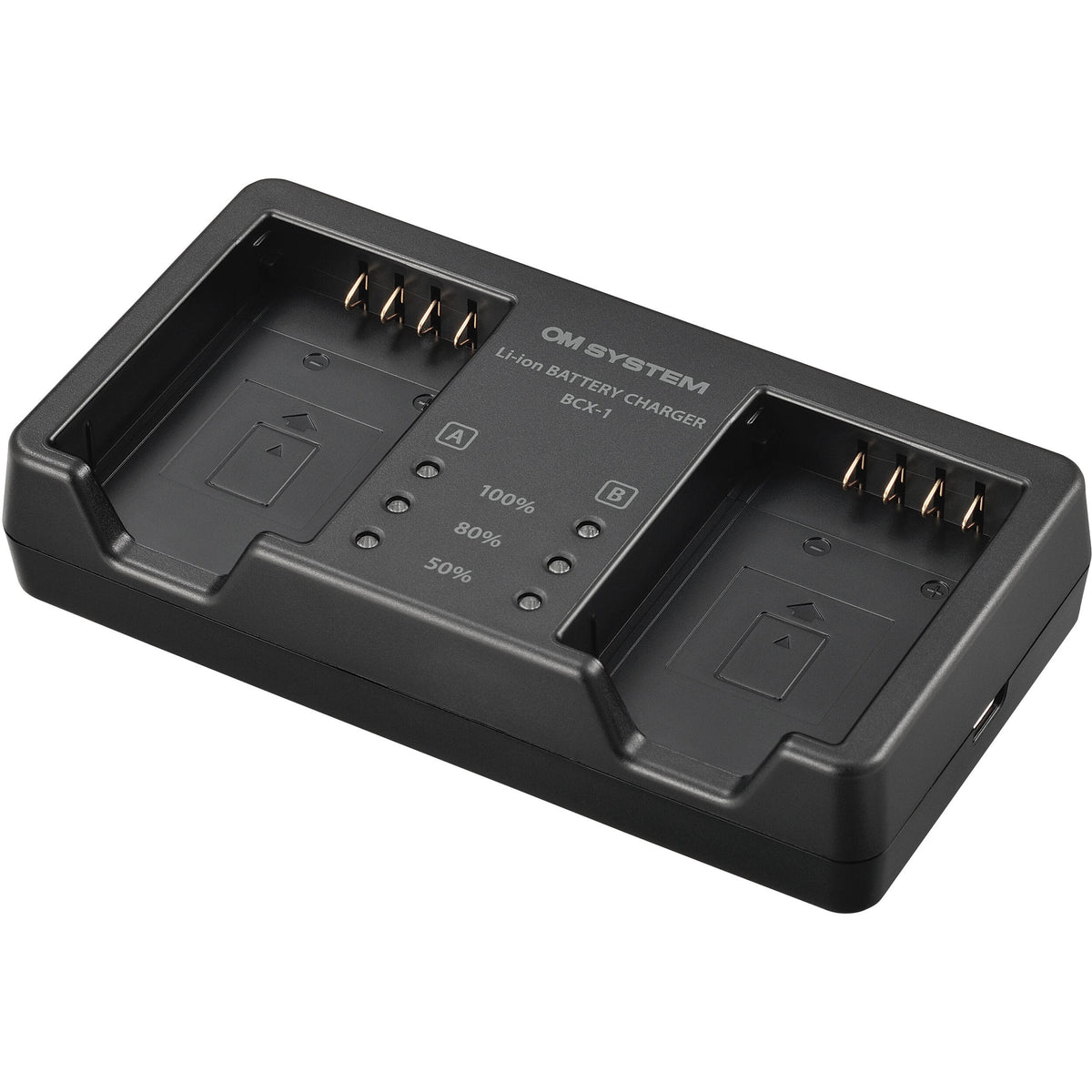 Batería OM System SBCX-1 y cargador kit - vista frontal