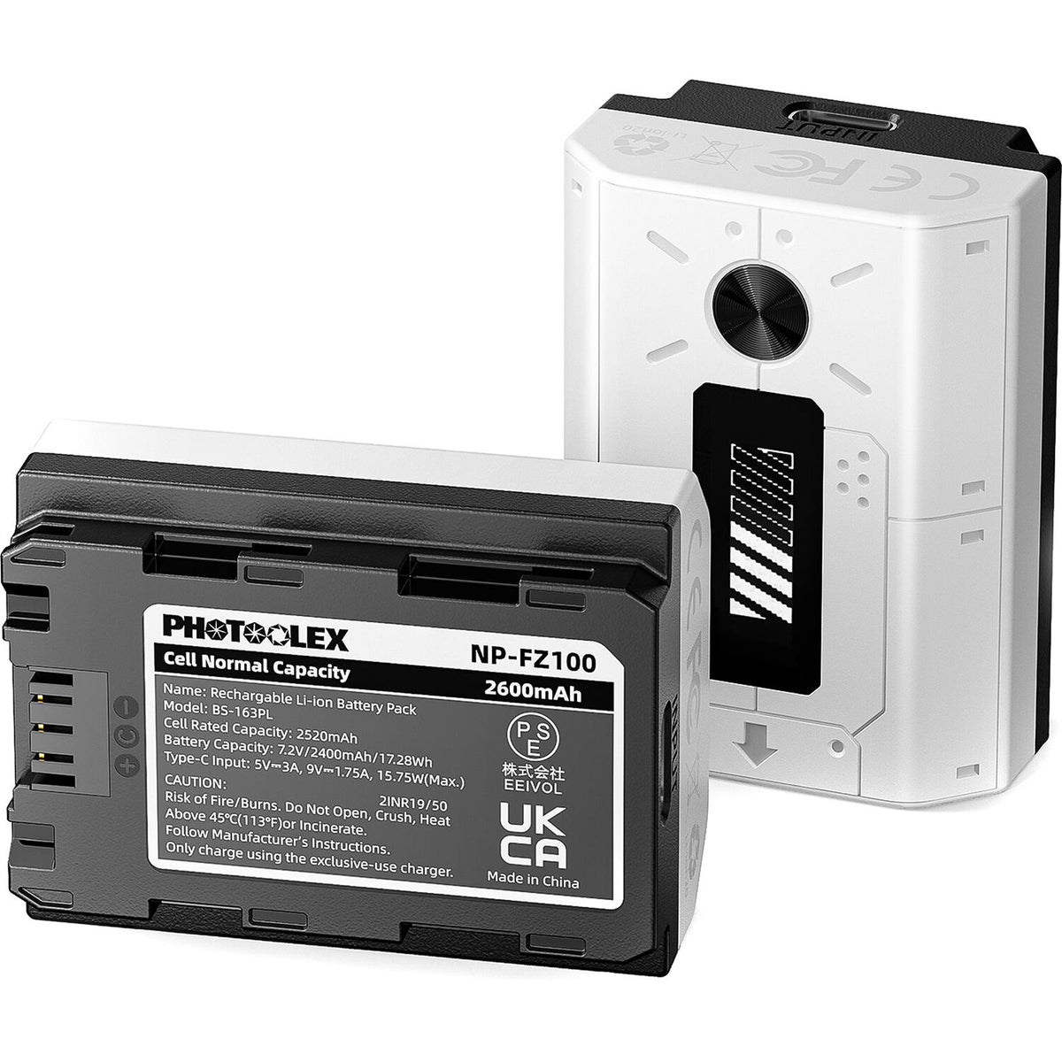Batería PHOTOOLEX NP-FZ100 Pro Camera (2600mAh, 2-unidades) - vista principal