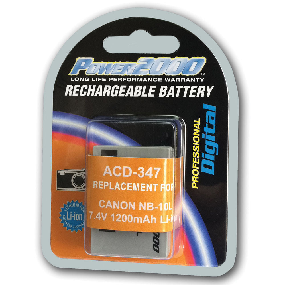 Batería Power2000 ACD-347 Rechargeable Lithium-Ion (7.4V, 1200mAh) - vista frontal