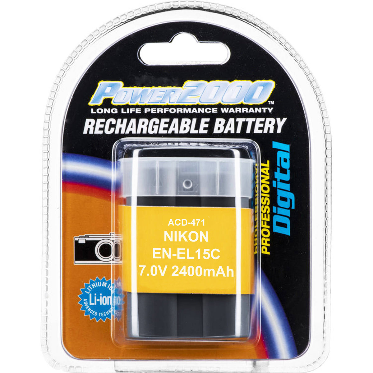 Batería Power2000 EN-EL15c (2400mAh) - vista frontal
