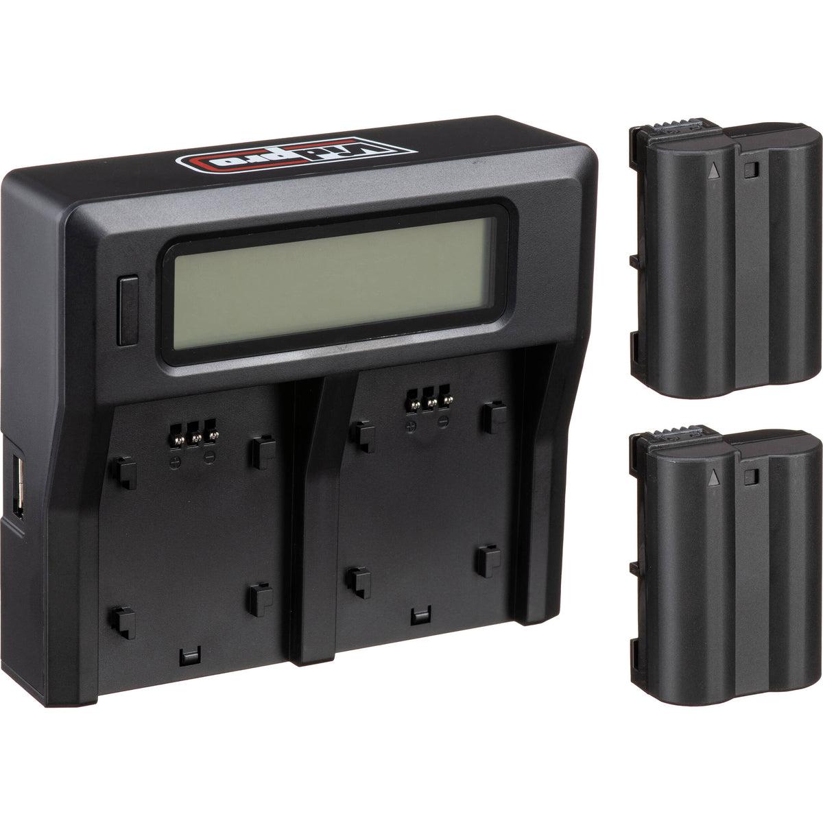 Batería Power2000 Two Nikon EN-EL15C-Type con doble-bahías LCD cargador - vista frontal