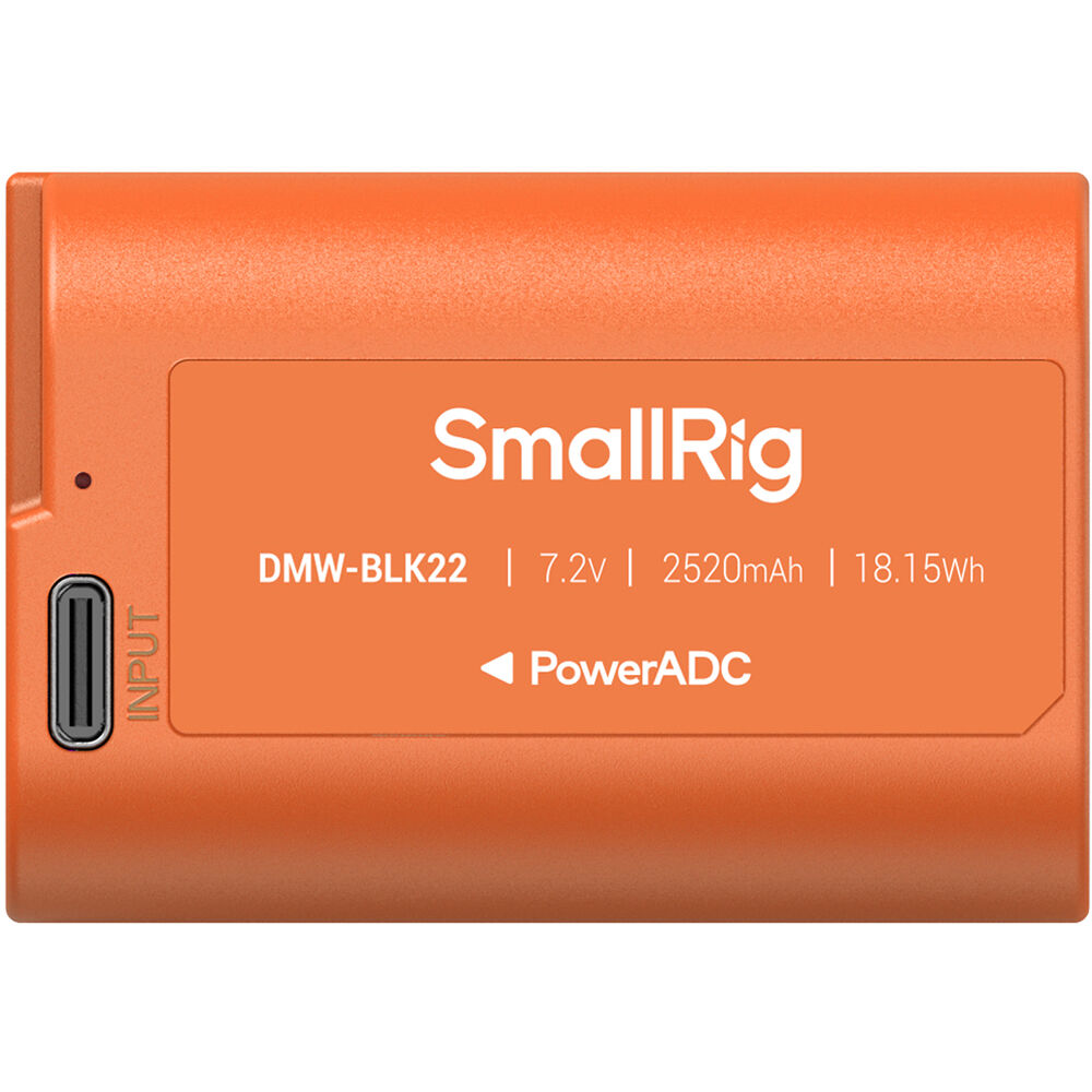 Batería SmallRig DMW-BLK22 USB-C (2520mAh, Orange) - vista trasera