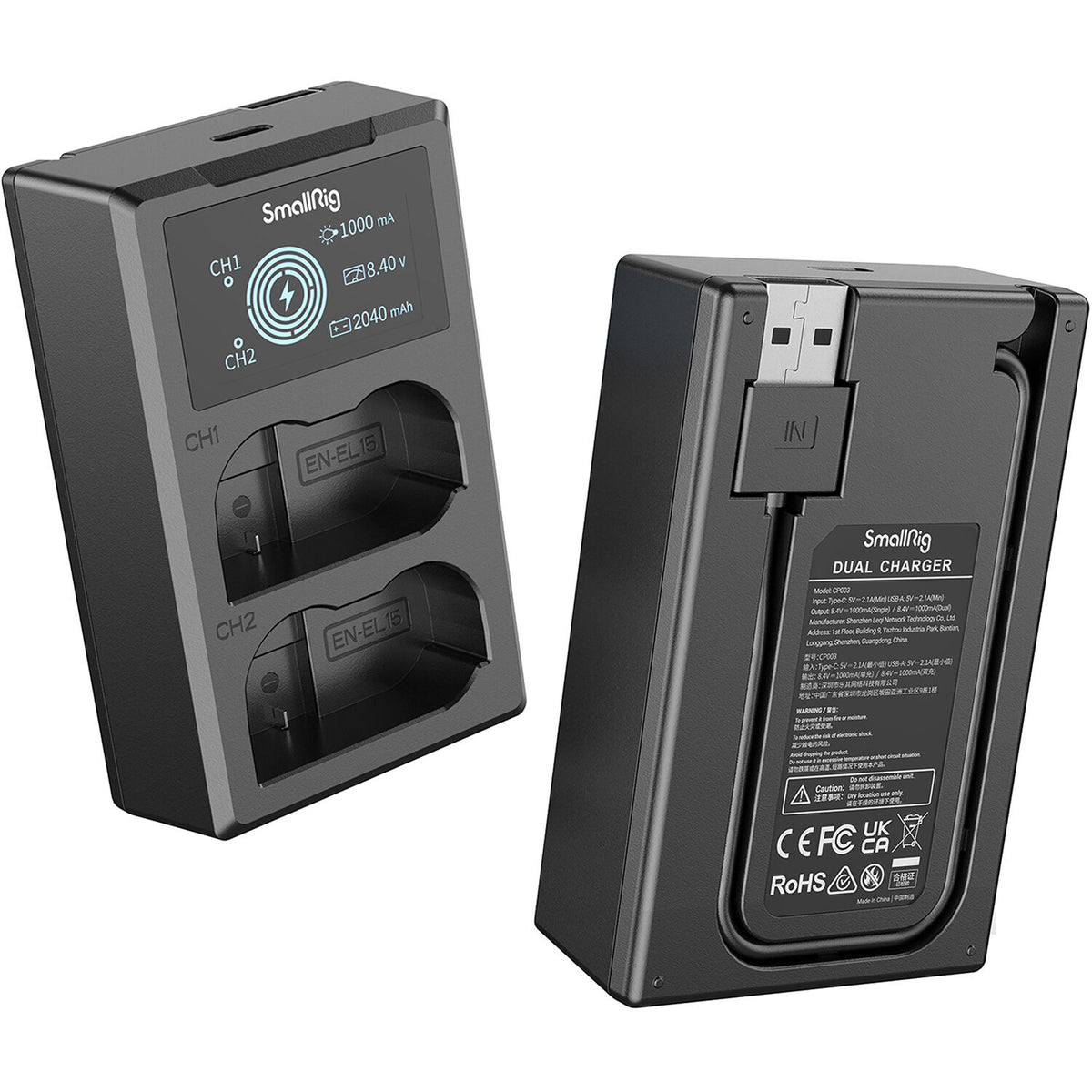 Batería SmallRig EN-EL15 Camera y cargador kit - puertos y conexiones