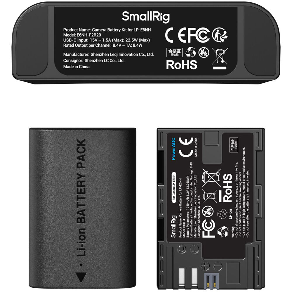 Batería SmallRig LP-E6NH Camera cargador kit - detalle