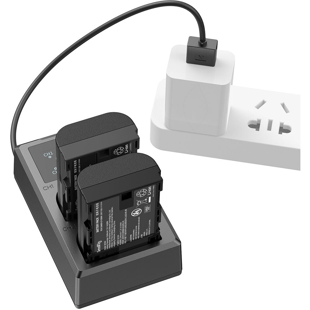 Batería SmallRig LP-E6NH kit con 2 y 2-bahías USB cargador - contenido de la caja