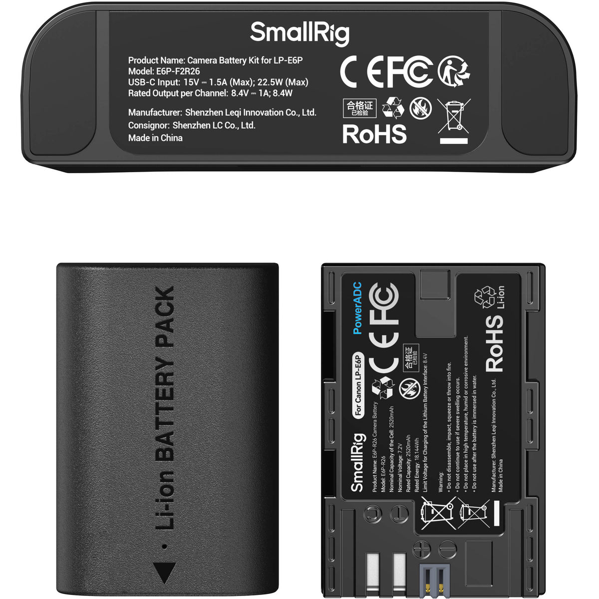 Batería SmallRig LP-E6P Camera cargador kit - detalle