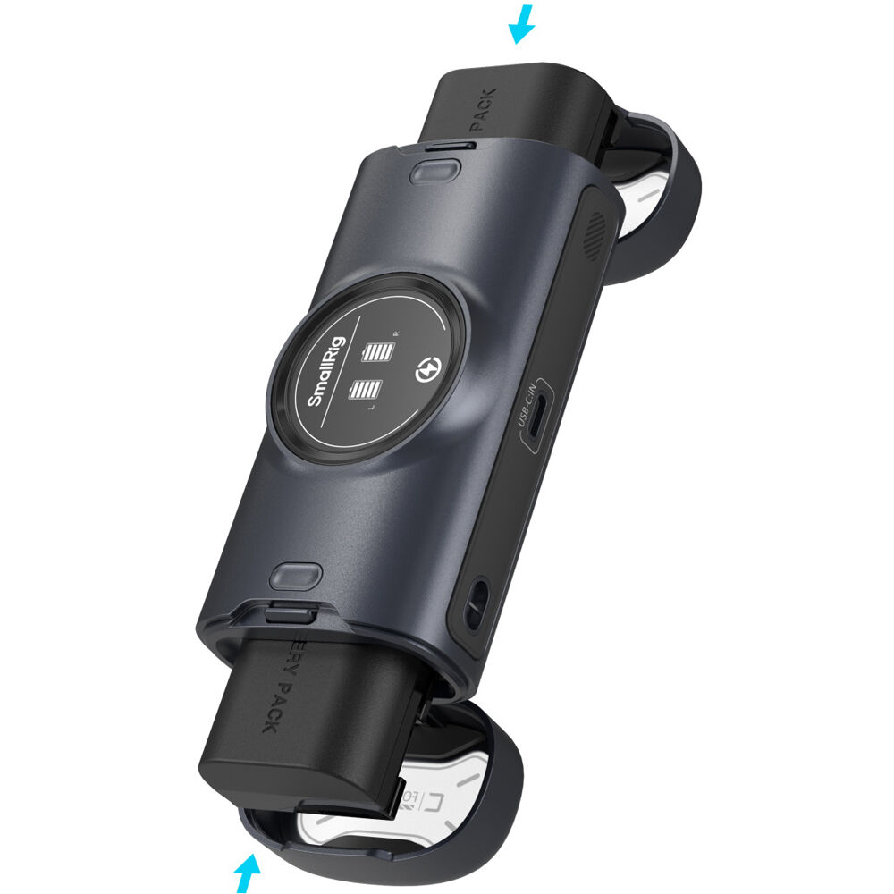 Batería SmallRig LP-E6P kit con 2 y portátil 2-bahías cargador Case - vista frontal