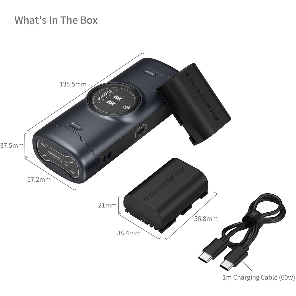Batería SmallRig LP-E6P kit con 2 y portátil 2-bahías cargador Case - en uso