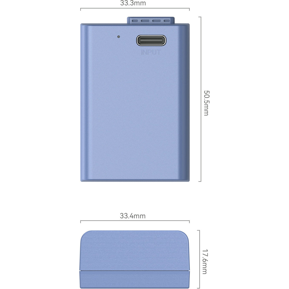 Batería SmallRig NP-EL25 USB-C (1250mAh, Azul) - puertos y conexiones