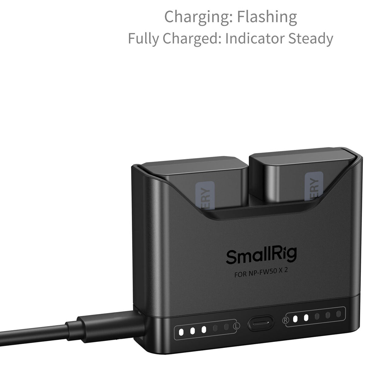 Batería SmallRig NP-FW50 Camera cargador kit - vista lateral