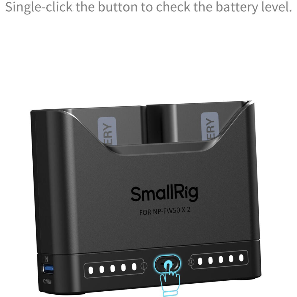 Batería SmallRig NP-FW50 Camera cargador kit - puertos y conexiones