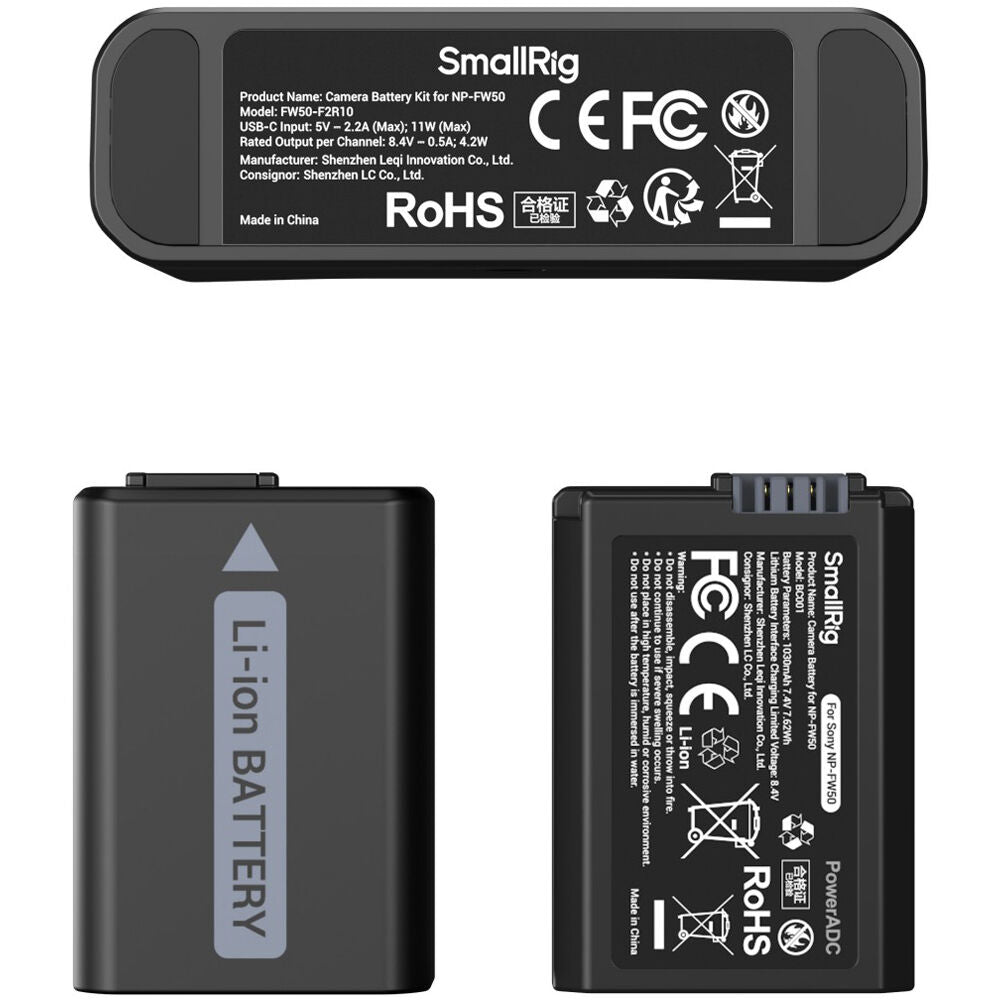 Batería SmallRig NP-FW50 Camera cargador kit - detalle
