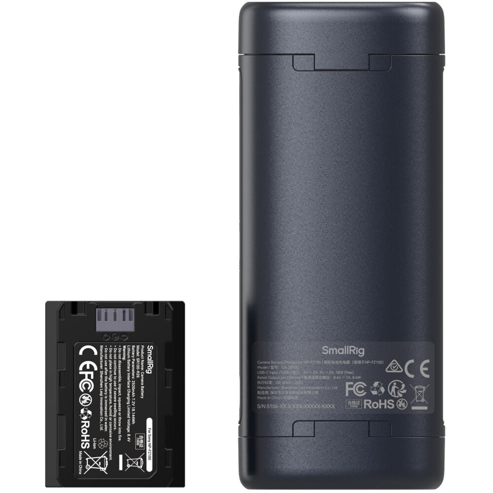 Batería SmallRig NP-FZ100 kit con 2 y portátil 2-bahías cargador Case - contenido de la caja